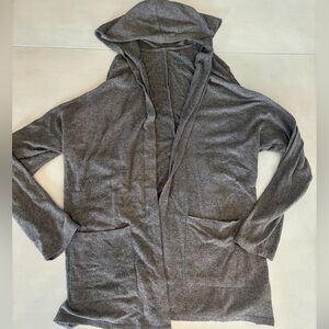 American Eagle Hooded Brown Cardigan Plush